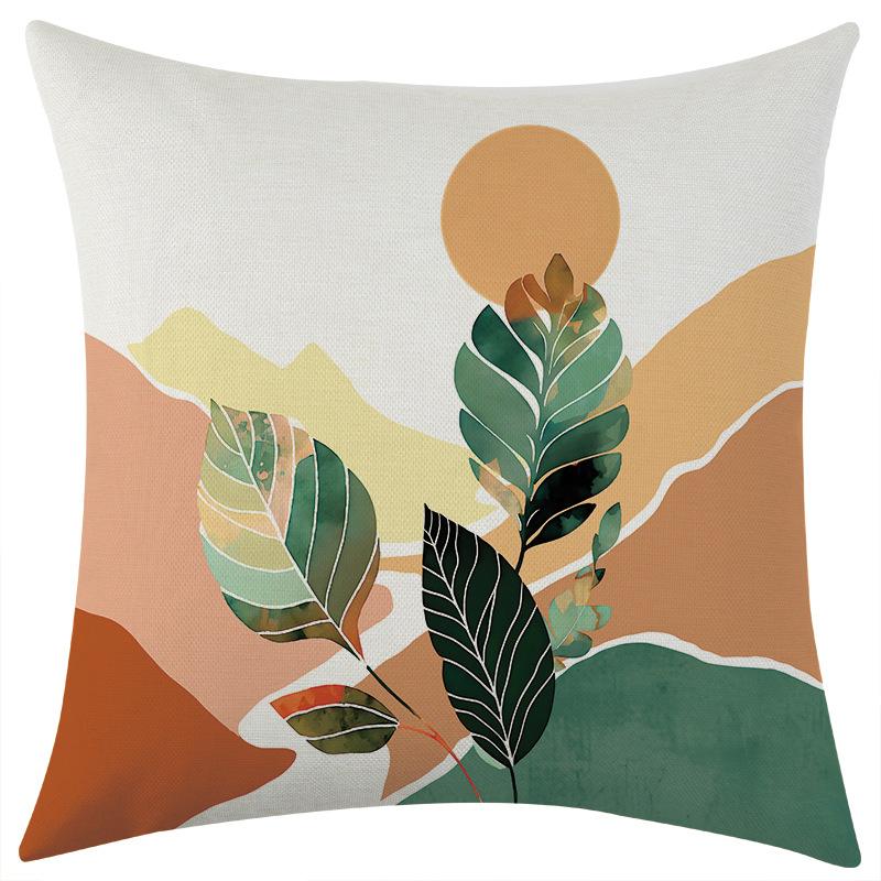 New Geometric Striped Abstract Floral Linen Pillow Cover Car Sofa Lumbar Pillow Cushion