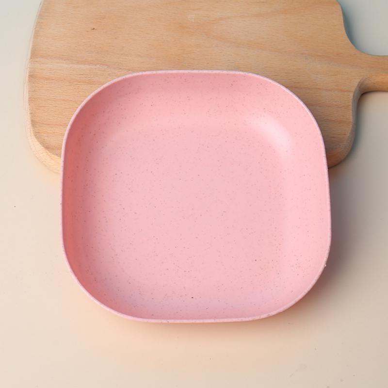 Обеденная тарелка из пшеничной соломы в скандинавском стиле, блюдо из костей, квадратное блюдо для вертела, блюдо из костей, маленькая тарелка для торта и фруктов