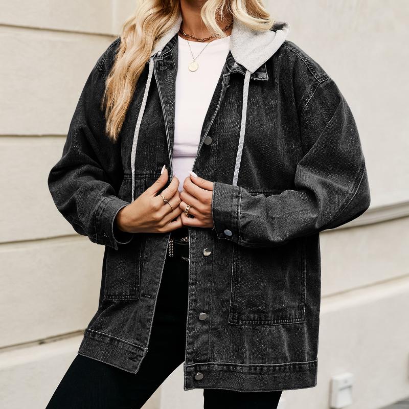 IHUASU Женская универсальная облегающая классическая джинсовая куртка свободного покроя в стиле ретро