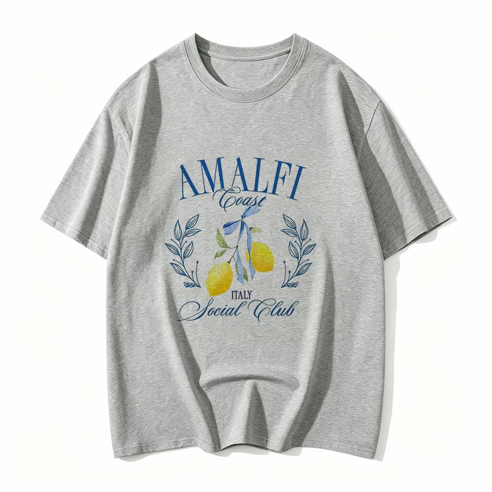 Lemon Print Tshirt Short Sleeve Crew Neck Casual Top For Summer Spring Unisexs Clothing