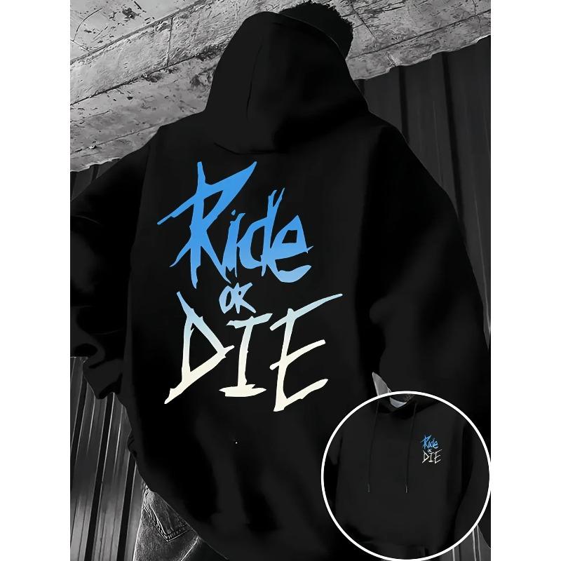 Мужская толстовка с принтом 'Ride or Die', свитшот-пуловер для взрослых, уличный повседневный, удобный, с длинным рукавом, в стиле хип-хоп