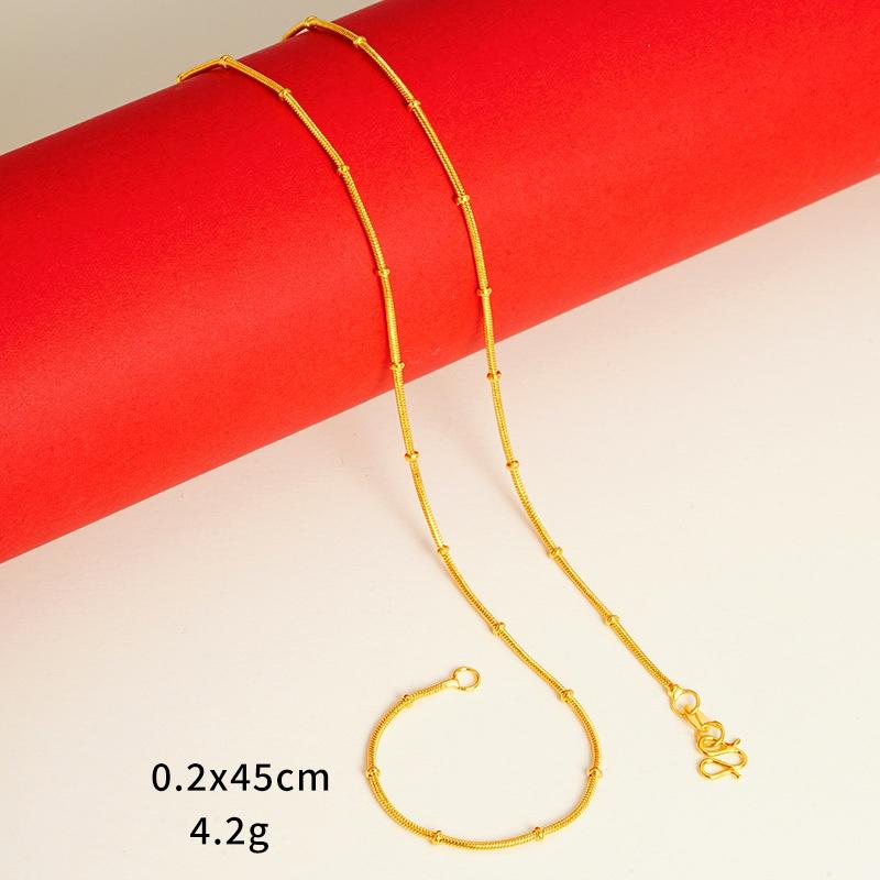 Ювелирные изделия из золотого песка для женщин, долговечная стойкость цвета, высококачественные аксессуары для ключичной цепи Niche, имитация золотой цепи