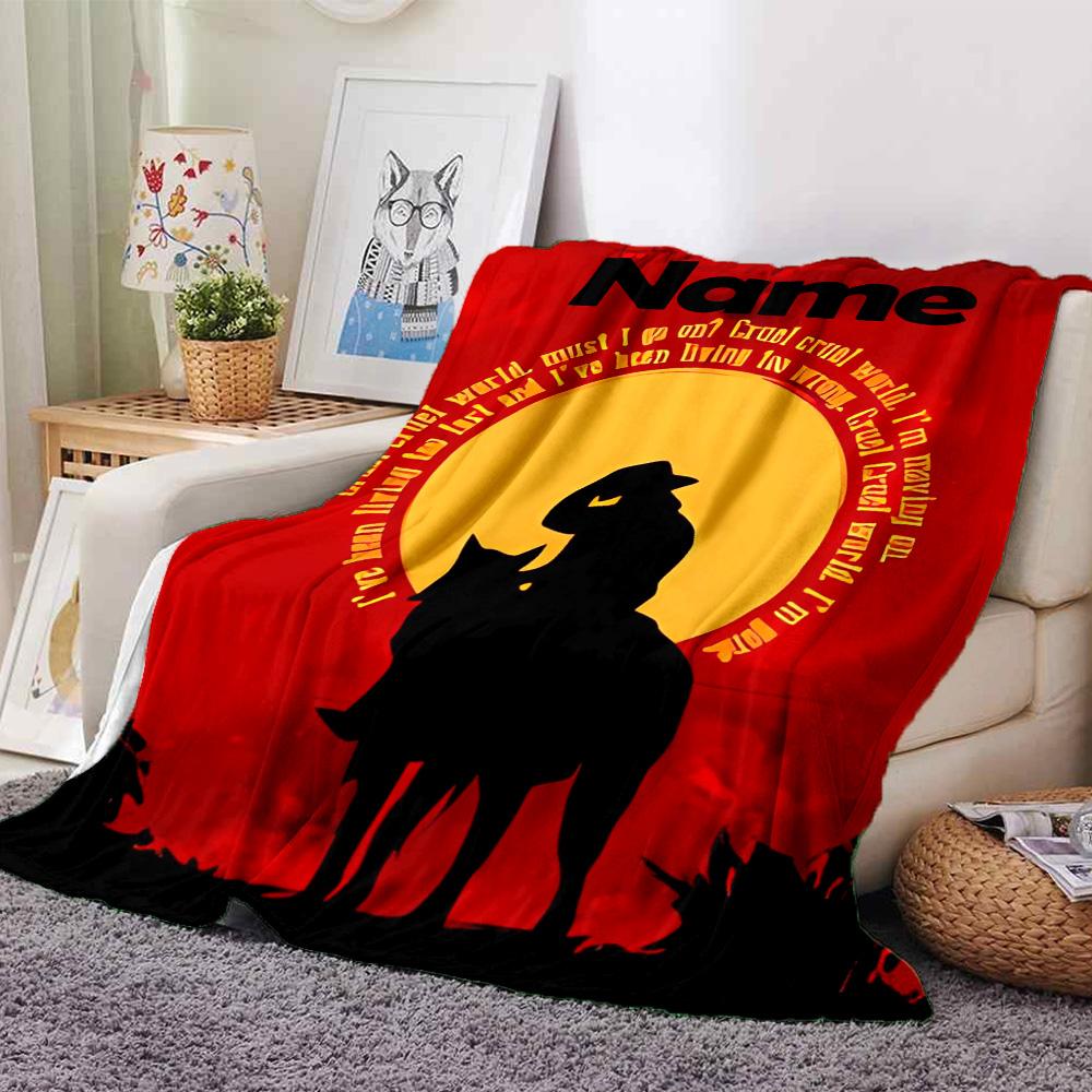 Customiz Name Personality Red Dead Redemption Blanket Soft &Warm Sofa Office Bed Travel Lunch Break Blanket, Gift Suitable All Seasons