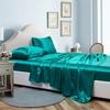 Luxury Satin Fabric Queen Size Bed Sheets Set King High Quality Fitted Sheet Flat Sheet Pillowcase Solid Bed Set Bedsheet Sets