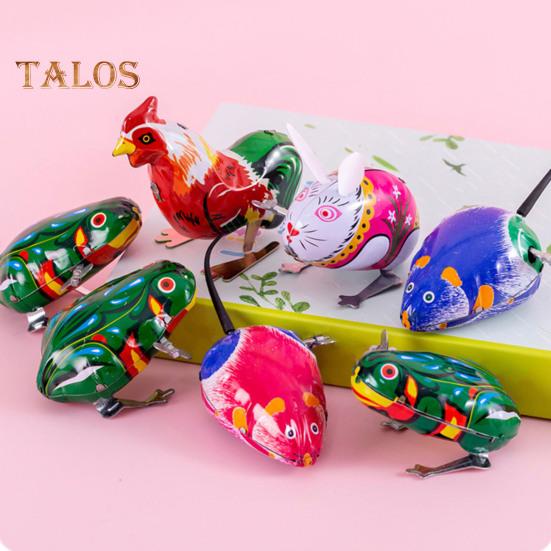 1/4 шт. заводная игрушка в виде животного ностальгическая винтажная детская взрослая заводная пружина металлическая прыгающая лягушка петух крыса кролик игрушка сувениры для вечеринки