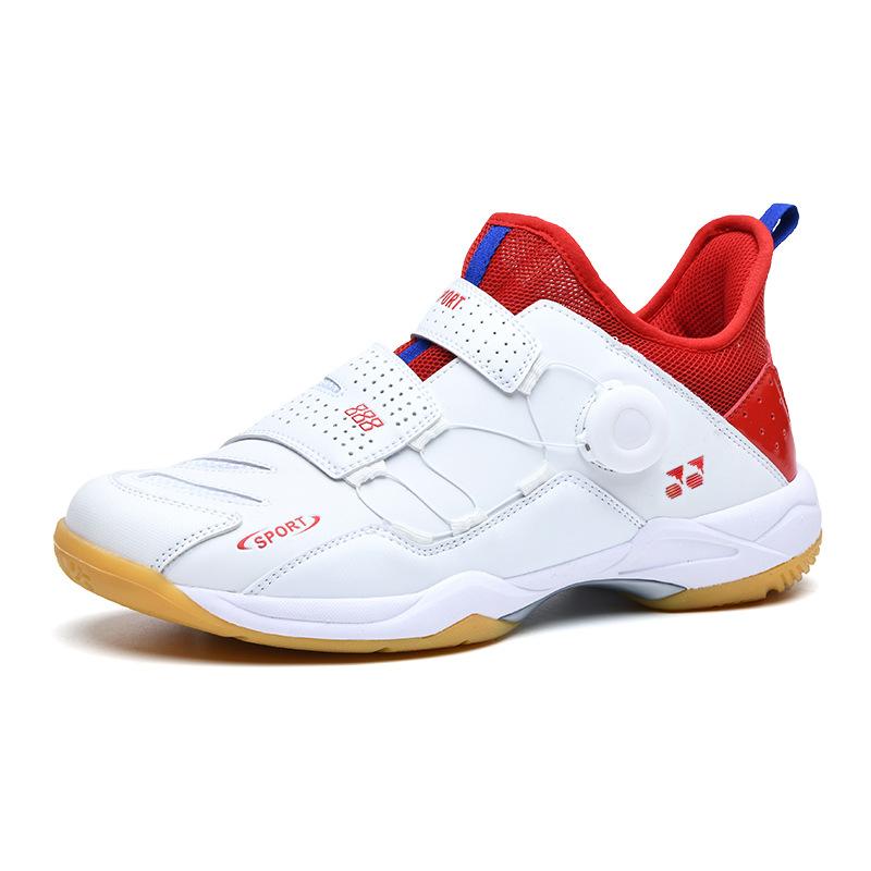 Badminton Shoes Men's and Women's New Spring and Summer Rotating Button Table Tennis Shoes Children's Students Youth Competition Training