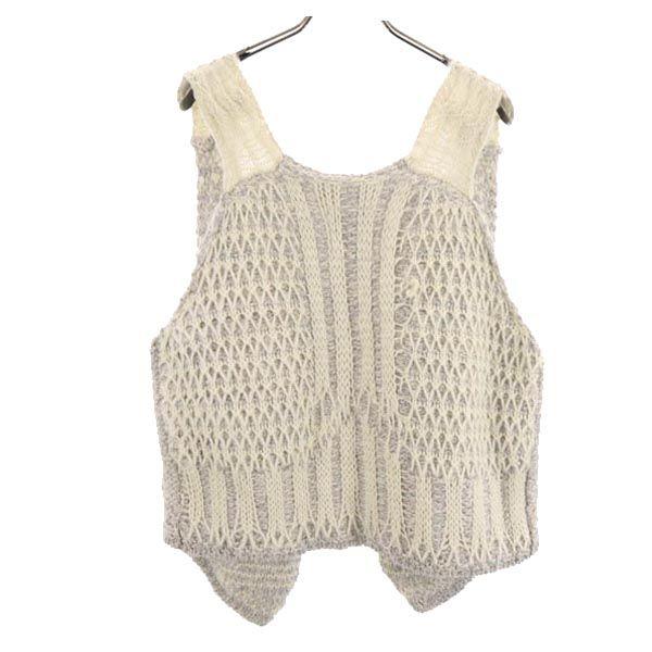 Soe Сделано в Японии Вязаный жилет из шерстяной смеси M Серый Женский Б/у
