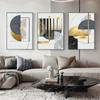 Abstract Golden Geometric Poster Art Pattern Stitching Canvas Print Modern Gold Foil Wall Paintings for Living Room Home Decor