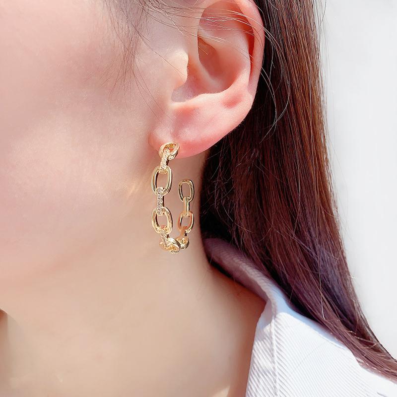 WWJ классические золотые ювелирные изделия с инкрустацией цирконием, круглые серьги-кольца