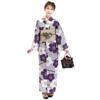 Fuuka Yukata Free Nadeshiko White and with Obi Made In Sand X2304B235 Women's Two-Piece Set, Size, Pattern, Purple, Belt, Japan, Beige,