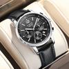 LIGE Fashion Leather Watch For Men Casual Business 24 Hour Moon Phase Quartz Chronograph Watch Male Waterproof Men's Watches