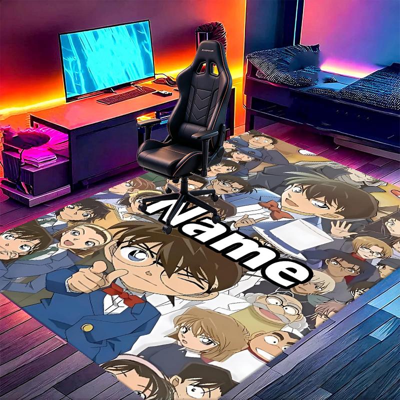 Custom Name Personalized Detective Conan Print Carpet, Versatile Home Decor Rug, for Playroom, Apartment, Balcony, Entryway, Hallway Gift