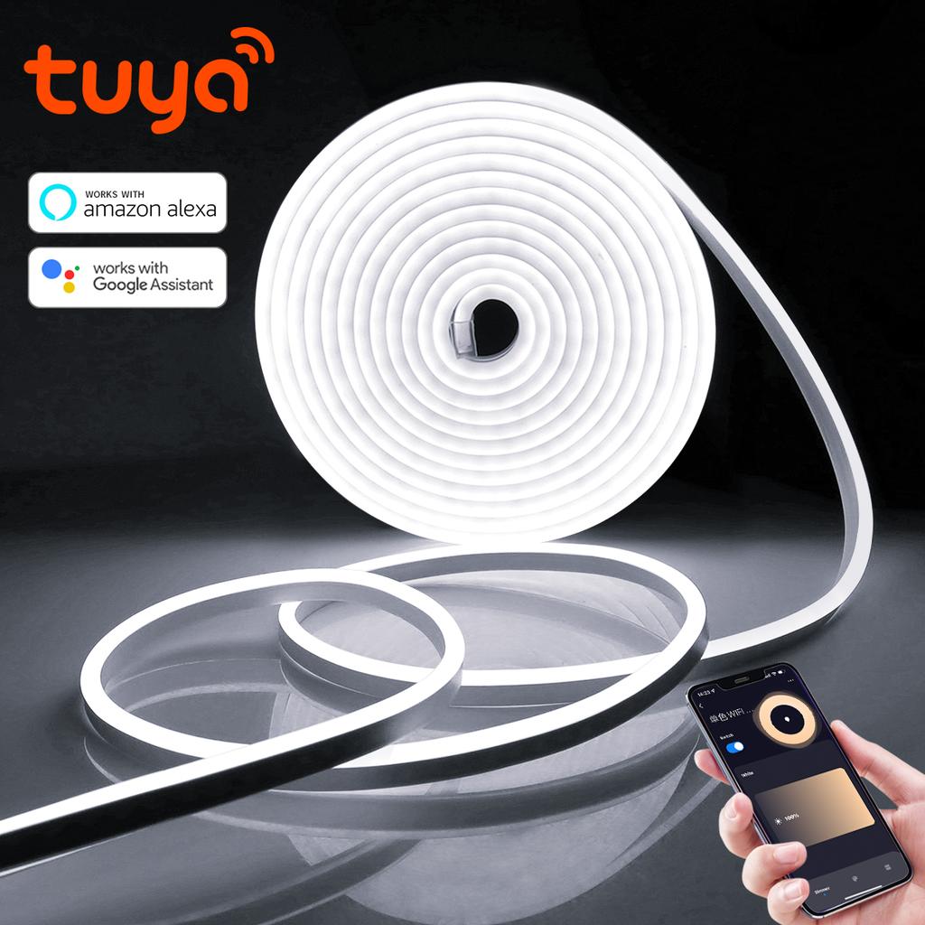 Tuya Smart Life WiFi Светодиодная неоновая лента 12 В Управление через приложение Светодиодная неоновая лента Кухня Комната Домашний декор Работает с Alexa Google Home
