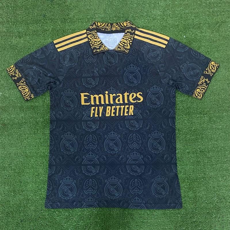 2023-2024 Real Madrid Dragon Motif Soccer Training Jersey Unisex Adult Football Kit Pink Purple