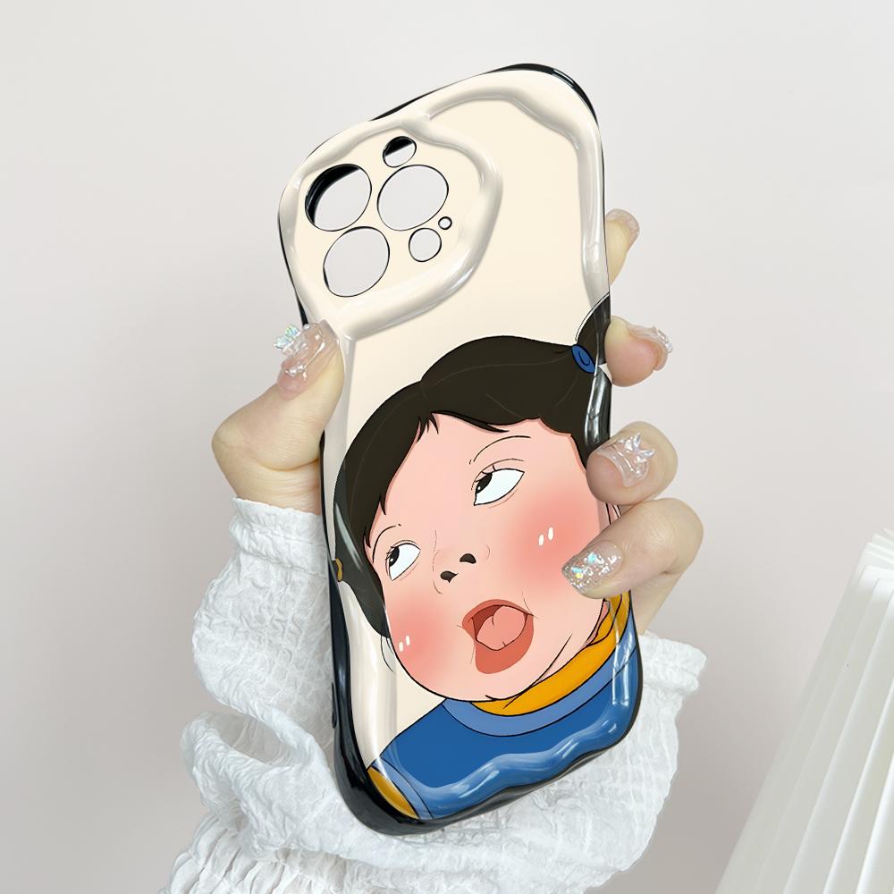 Cute Cartoon Pattern Cream Texture Casing Wavy Edge Soft Silicone Cover Phone Case for Vivo