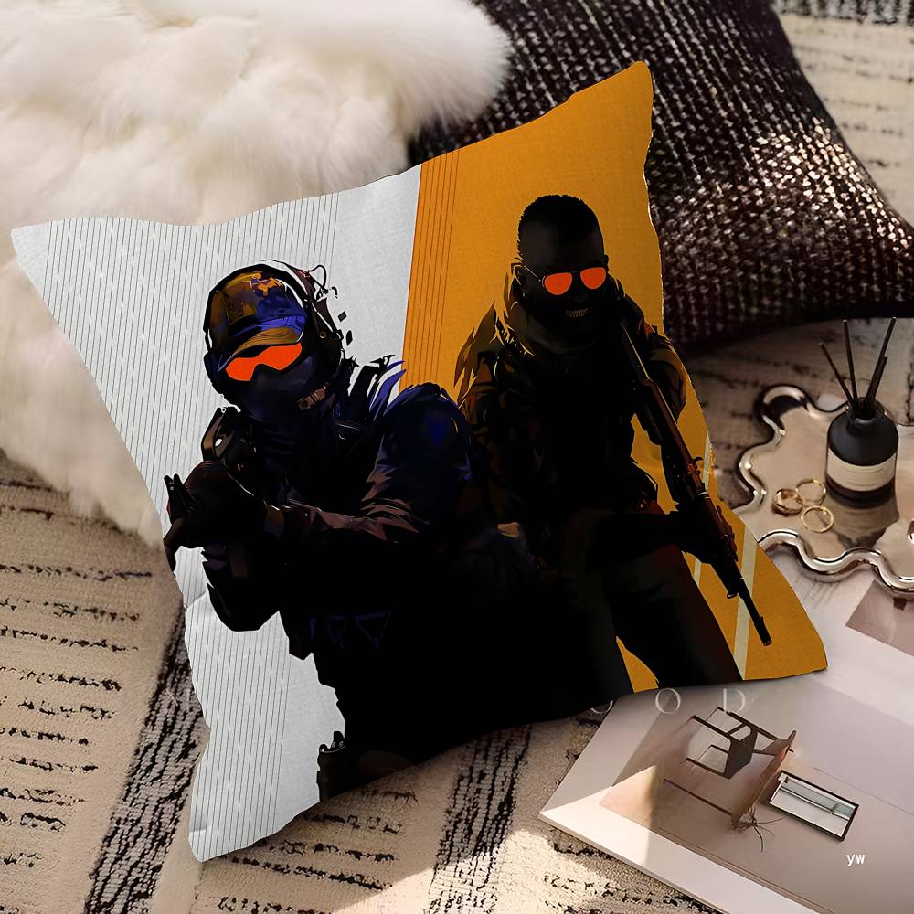 Counter S-Strike Cs 2 Decorative Room Aesthetics Pillow Case Home Decor Bedroom Sofa Bed Couch Pillow Cover 45X45
