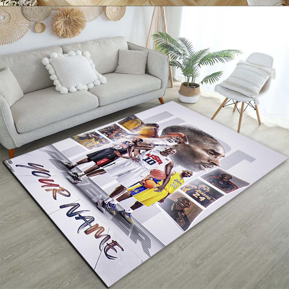 Kobe Customize Text Carpet Perfect For Decorate Room Game Room Entryway Dining Room Antislip Carpet Anime Office Decor