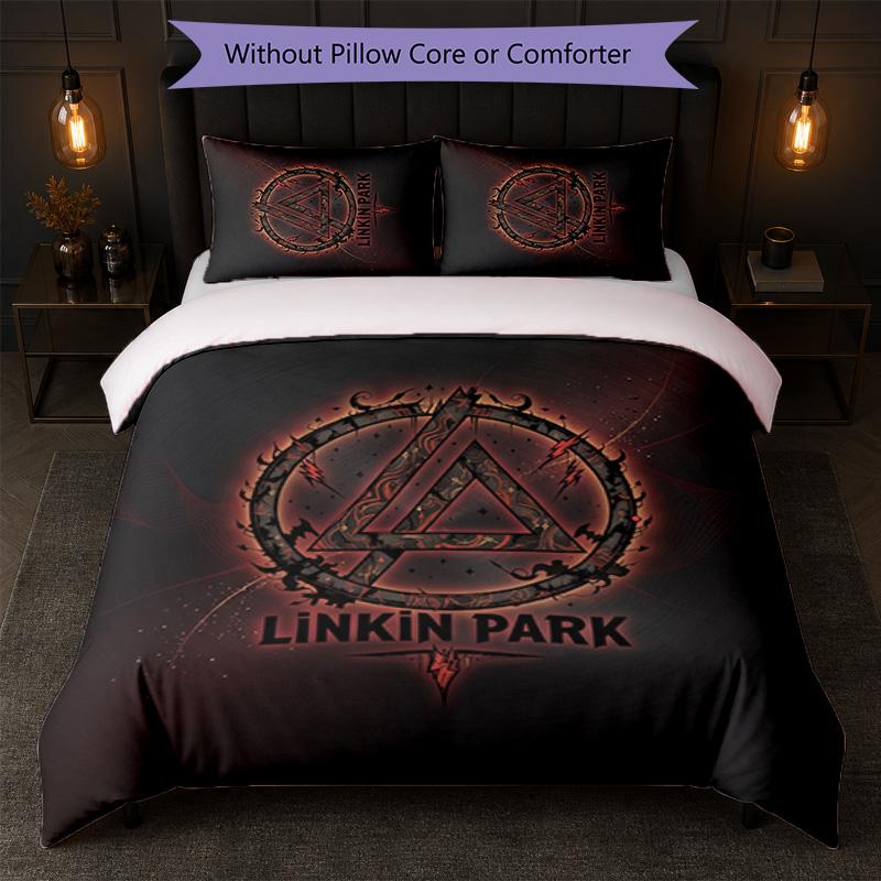 Linkin Park Print 3Pcs Bedding Set Duvet Cover With Two Pillowcases Soft Bed Linen For Household Bedroom