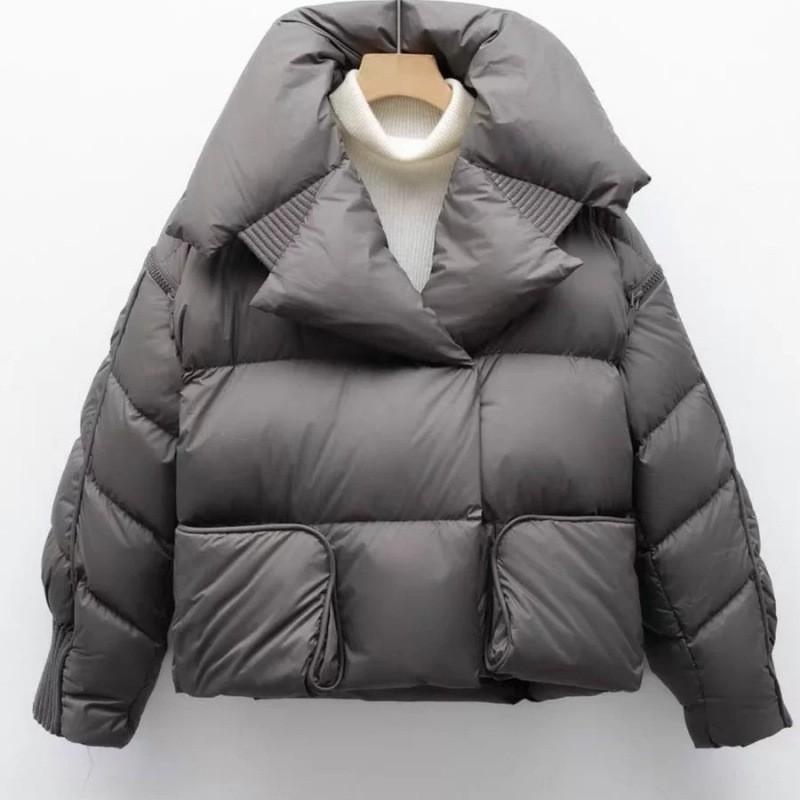Womens Short Puffer Down Coat Winter Warm Thick White Duck Jacket Trendy