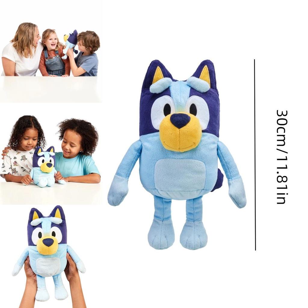 Bluey Talking Plush Fun Cartoon Dog Toy With Musical Features Short Plush Blue Color 30cm