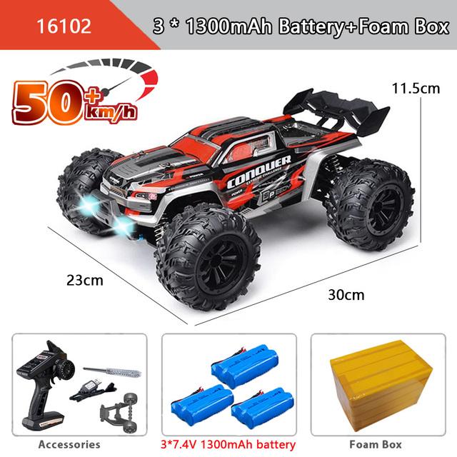 Новый автомобиль 4x4 с дистанционным управлением, 50 км/ч, со светодиодными фонарями, внедорожный 4x4, высокоскоростной дрифтовый монстр-трак, бесщеточный гоночный автомобиль для детей и взрослых, игрушки в подарок