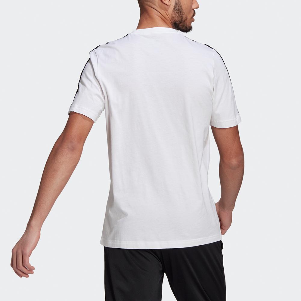 adidas Футболка Essentials с тремя полосками, белая/черная, мужская, уличная GL3733
