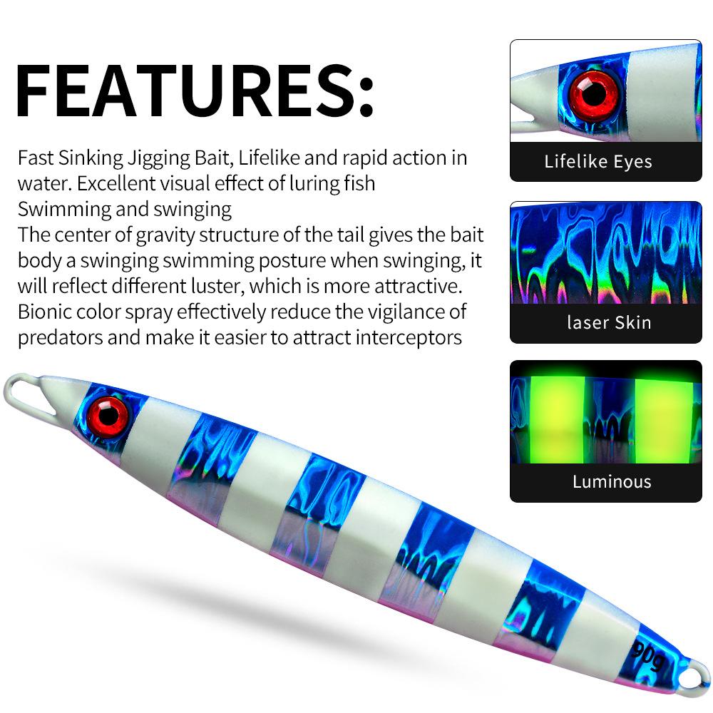Приманка из железной пластины, ловля с морской рыбацкой лодки, глубоководная бионическая рыба, приманка Luya, 70 г, 90 г, ложная приманка Luya, быстрое падение, большая железная пластина, свинцовая рыба