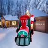 Inflatable Toys Christmas Decorations 2.1M/7FT Santa Drive Train with LED Lights Model Party Holiday Props Outdoor Xmas Decor