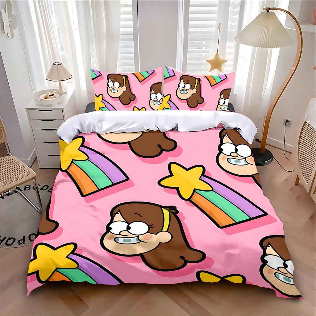 Пододеяльник Наволочка Комплект постельного белья Игра G-Gravities F-Falls Взрослый Мальчик Девочка Украшение Спальни Детский Односпальный Двуспальный Большой Размер