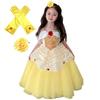 Комплект принцессы La Belle, платье для детей, костюм принцессы «Красавица и чудовище», детский костюм принцессы для косплея, костюм на Хэллоуин, перчатки, набор украшений для волос
