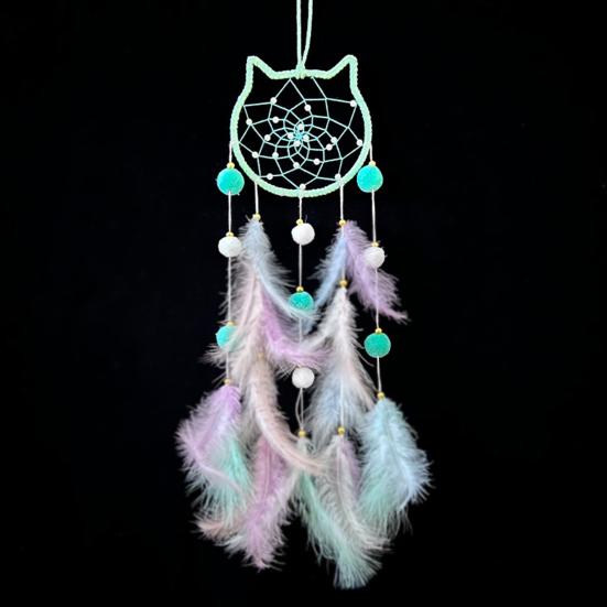Colorful Feather Dream Catcher with Lamp Strip Living Room Girls Bedroom Wall
