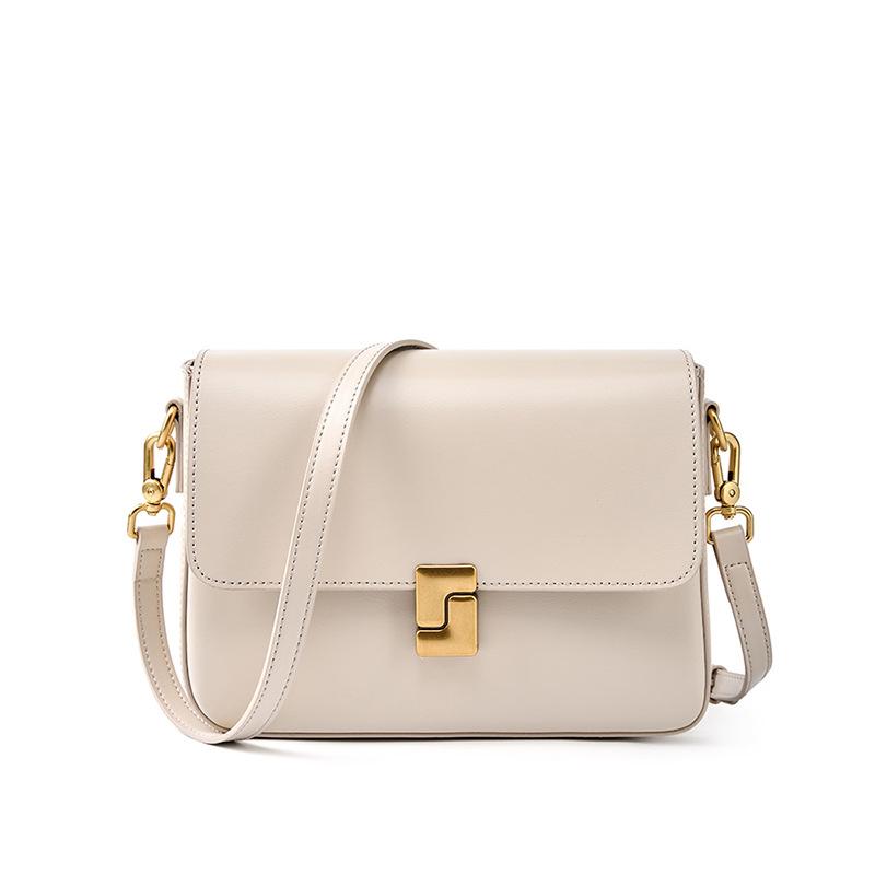 Leather Bag Women's Bag Crossbody Bag Women's Commuter Shoulder Tofu Bag Small Square Bag Cowhide Bag