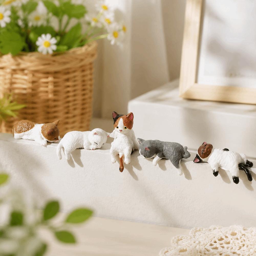 4/5pcs Mini Landscape Cat Ornament Cute Cat Edge Decoration Gift Kitten Decoration Office Decor