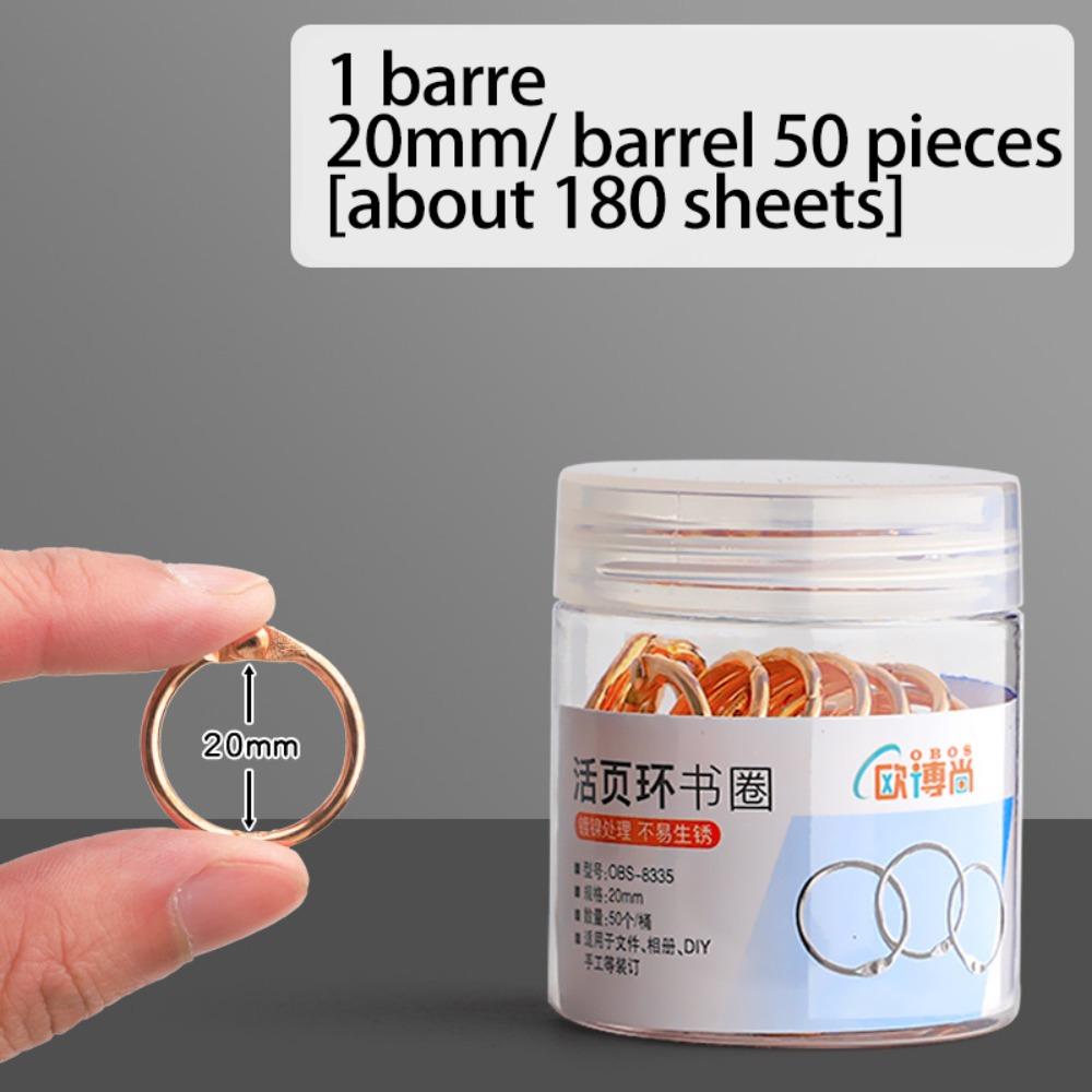 Golden Metal DIY Albums Loose-leaf Book Hoops Binding Clip Metal Binder Ring Index Cards