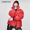 JAZZEVAR Зимний утолщенный свободный пуховик женский средней длины теплый хлеб пальто пальто