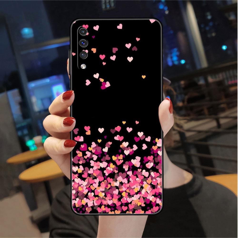Чехол LOVE Heart для Samsung Galaxy A50 A70 M52 A30 A20s A20e A10 A40 A10s M51 M31 M30s M13 5G черный чехол для телефона