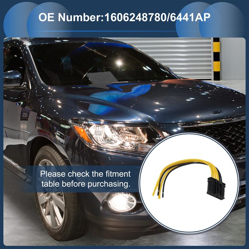 X Autohaux No.1606248780 Headlight Wiring Harness Assembly for Peugeot 207 2006-2013