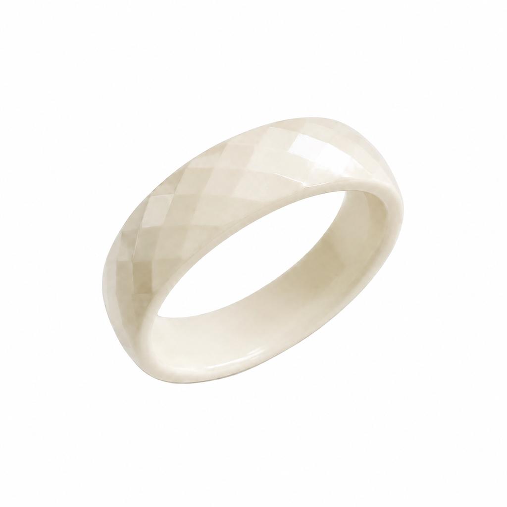 Adi Jewelry 6 мм Фасетчатые керамические кольца Высокий блеск Геометрические Минималистичные Унисекс Украшения