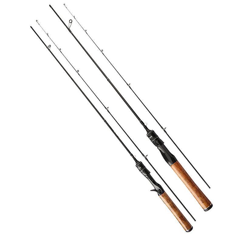 Ultra-Light Fishing Rod Carbon Fiber Spinning/Casting Lure Pole Bait Wt 1.5-9G Line Wt 3-6Lb Wood Handle Fast  Fishing Rods