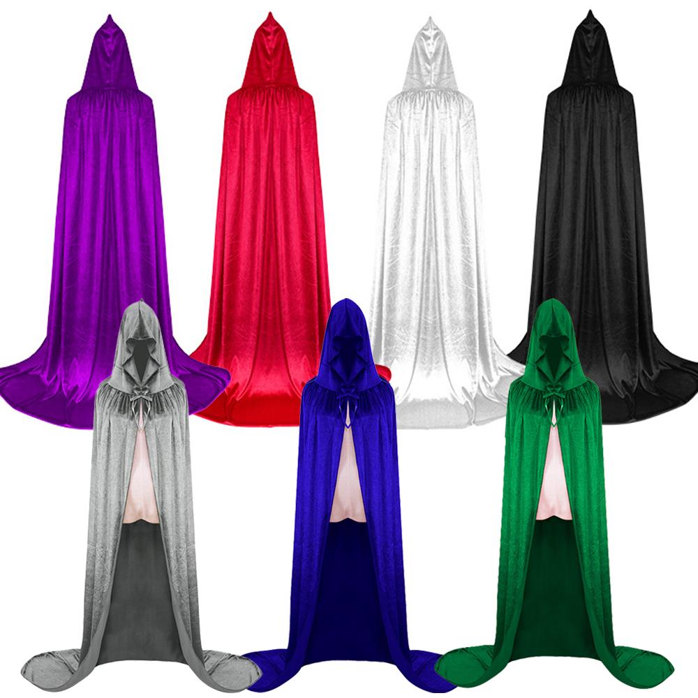 Halloween Cloak Reaper Vampire Witch Cloaks Hooded Adult Boys Girls Cape Masquerade Stage Performance Costume Mardi Gras Set