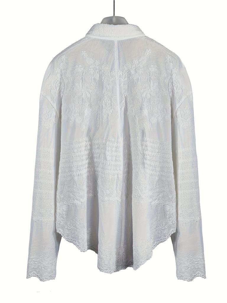 Блузка с цветочным узором и пуговицами спереди, повседневная блузка с длинным рукавом для женской одежды на весну и осень