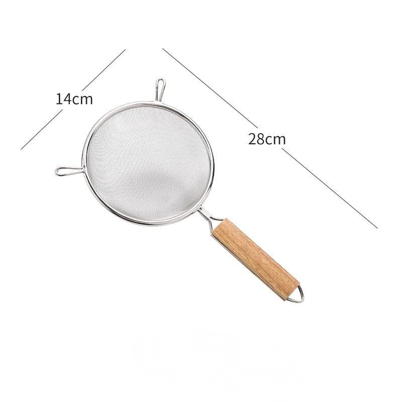 1Pce Stainlesss Steel Fine Mesh Strainer Set Versatile Long-Handle Sieves for Flour Tea Coffee Oil Filtering