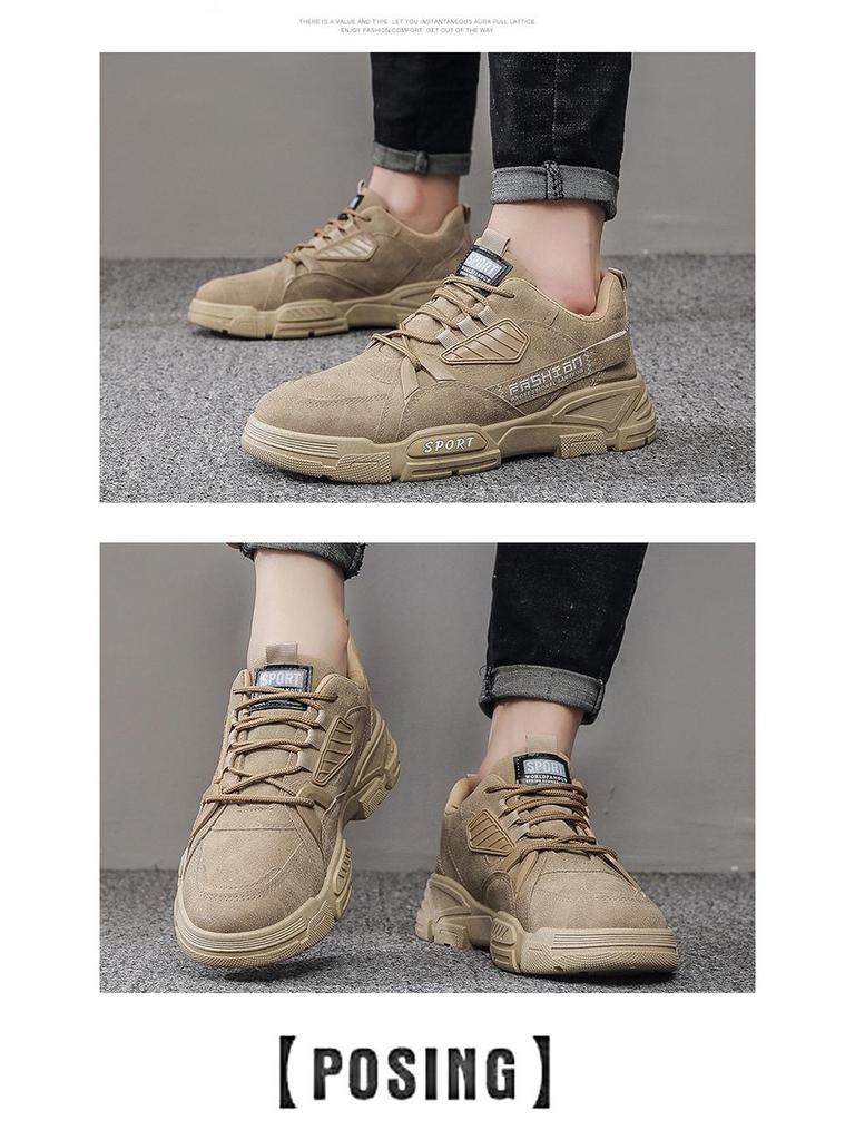 Мужская дышащая рабочая обувь - осенняя универсальная спортивная повседневная обувь для пап на толстой подошве