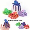3D Печать Фигурки Осьминога Игрушки Многосуставные Подвижные Симуляция Глаз Игрушка-антистресс Модель Животного Настольный Фестиваль Вечеринка Подарок для Детей