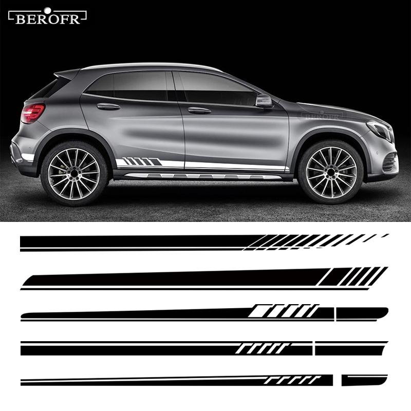 2 шт. Для Mercedes Benz GLA Класса GLA45 AMG X156 GLA200 H247 GLA250 Edition 1 Наклейки Боковые Полосы на Дверь Автомобиля Комплект Кузова Длинная Наклейка