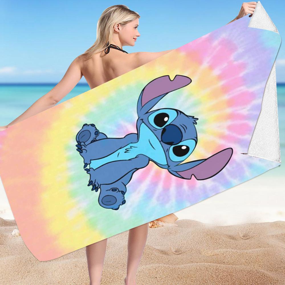 Stitch Zai Animation Beach Towel Microfiber Double-Sided Fleece Beach Towel Bath Towel Variety Square Towel Beach Towel