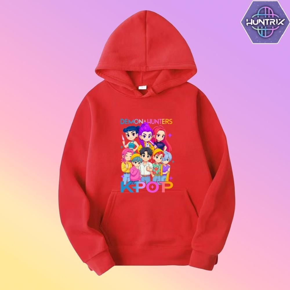 Kpop Охотники на демонов Фанмерч Мира Руми Зои Хантрикс Худи Харадзюку Пуловер Топы Мужская Женская Толстовка Подарок для фанатов