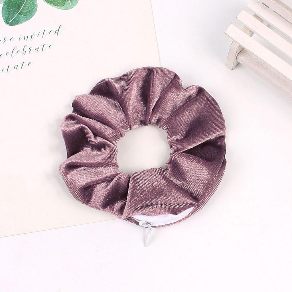 Резинки для волос на молнии, карманные резинки для волос, бархатный браслет для волос со потайной молнией, сумка для хранения помады для ключей, эластичная лента для волос