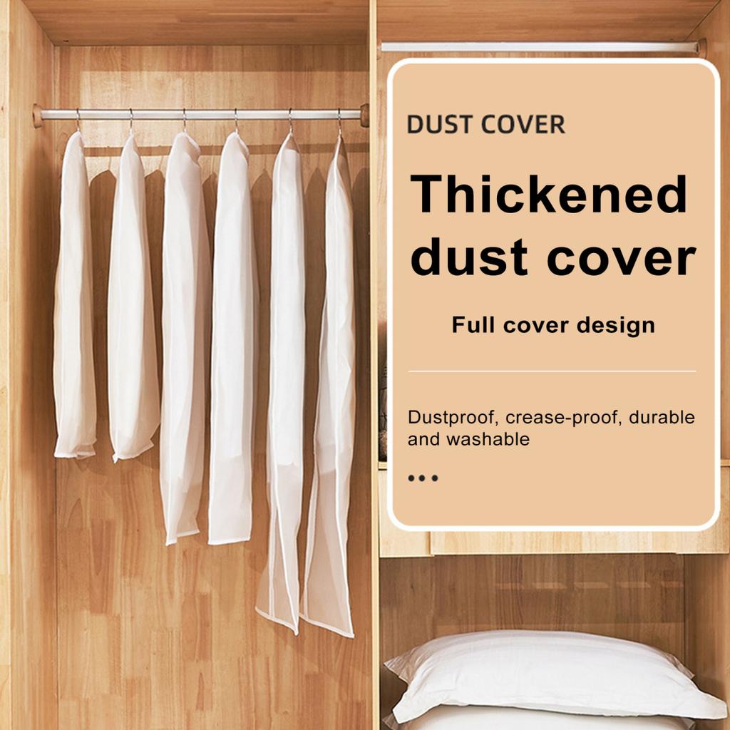 5 шт. пылезащитный мешок, прозрачный чехол для одежды, водонепроницаемый, пылезащитный, против плесени, без морщин, мешок для хранения