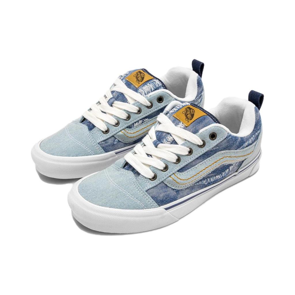 Vans Knu Skool Versatile Comfortable Durable Low-Top Skate Shoes Unisex Sneakers White Blue VN000E54NWD